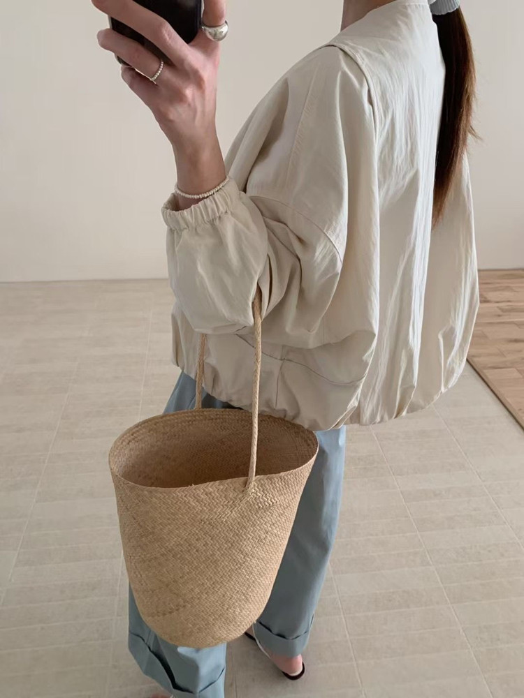 AliExpress Korean Style Solid Color Women's Coat Loose High Street Spring Bomber Jacket Coat Women’s Fashion Clothing, view 3