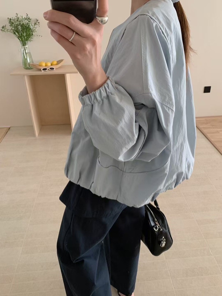 AliExpress Korean Style Solid Color Women's Coat Loose High Street Spring Bomber Jacket Coat Women’s Fashion Clothing, view 5