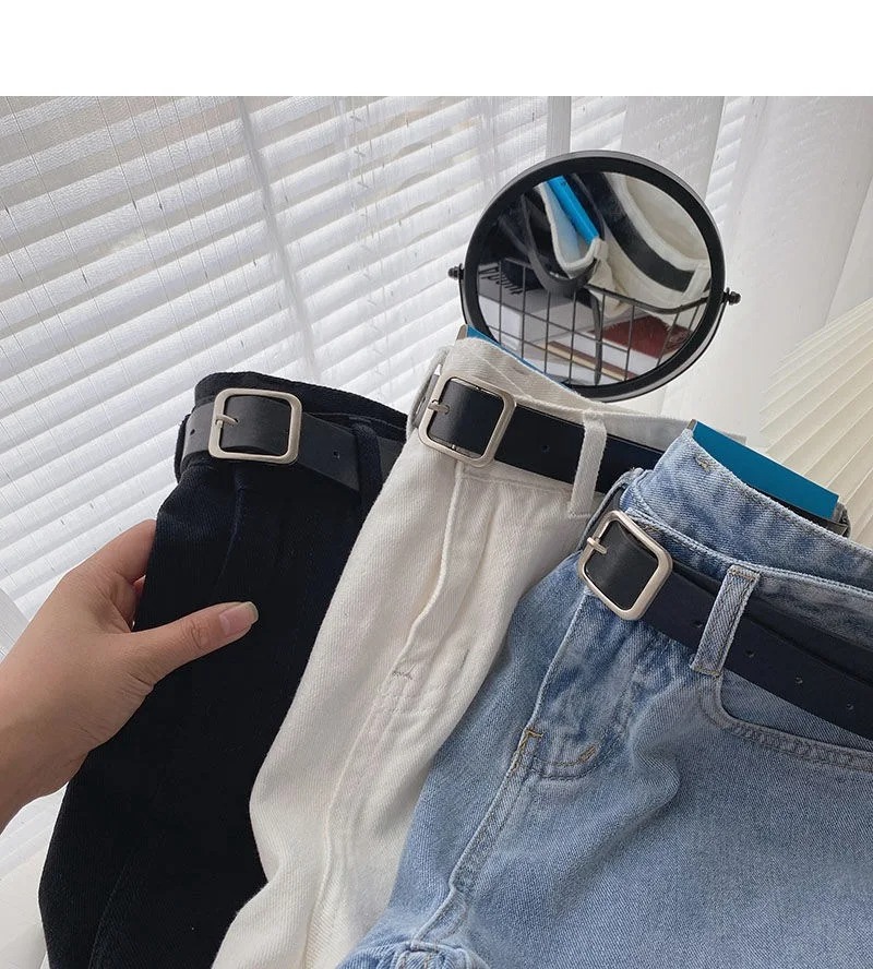 AliExpress Korean Summer Wide Leg High Waist Denim Shorts With Belt Women Fashion Pocket Hot Pants Streetwear Casual Cowboy Jeans Shorts, view 3