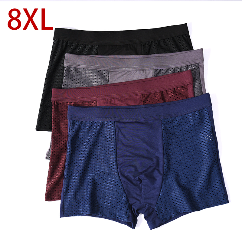 AliExpress L-8XL Plus Banboo Fiber Men Underwear Male boxer Solid Panties Shorts Men's  Underpants Breathable Intimate Man boxers 4pcs