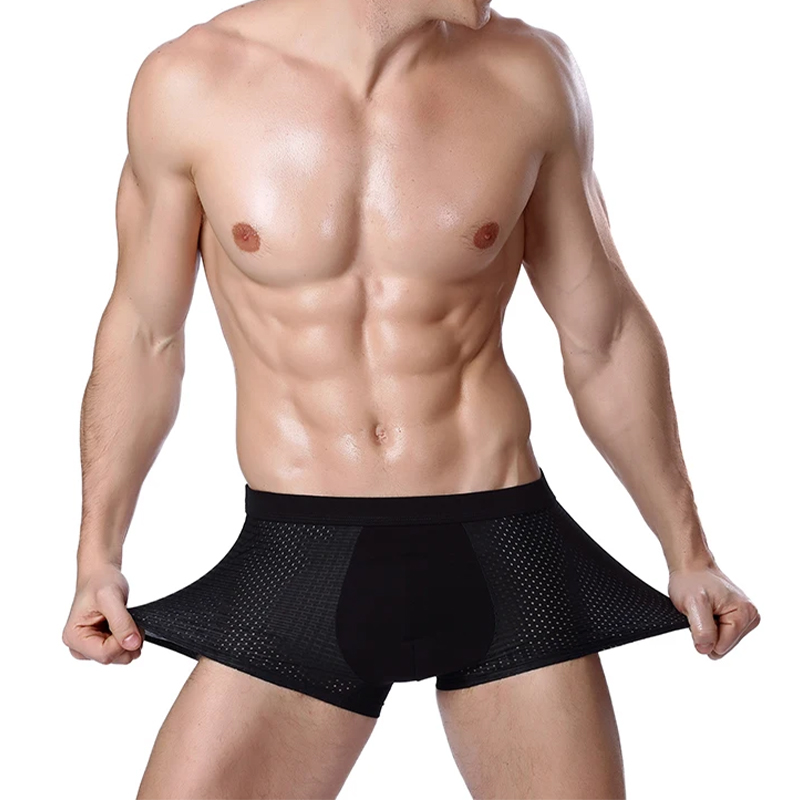 AliExpress L-8XL Plus Banboo Fiber Men Underwear Male boxer Solid Panties Shorts Men's Underpants Breathable Intimate Man boxers 4pcs, view 3