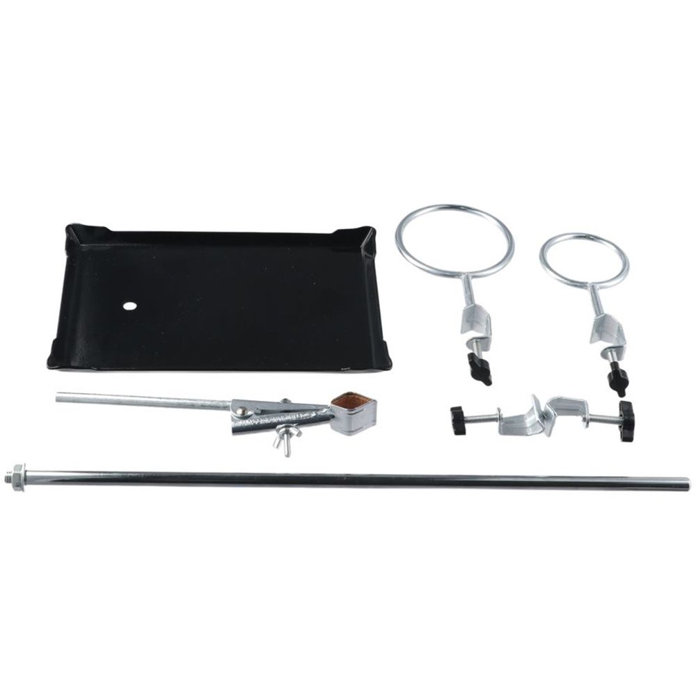 AliExpress Laboratory Stands Support Set, Steel Lab Stand Set with Cast Iron Base, Rod 16" L with Burette Clamp and Flask Ring Clamps, view 2