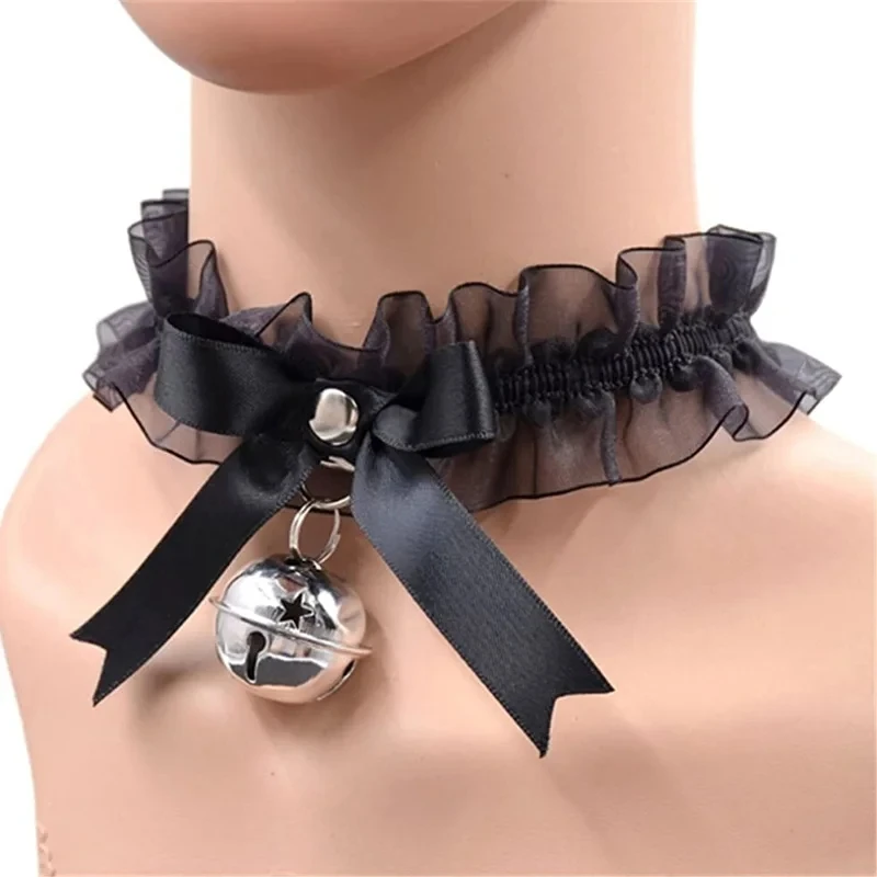 AliExpress Gothic Lace Bow Bell Choker Necklace, view 2