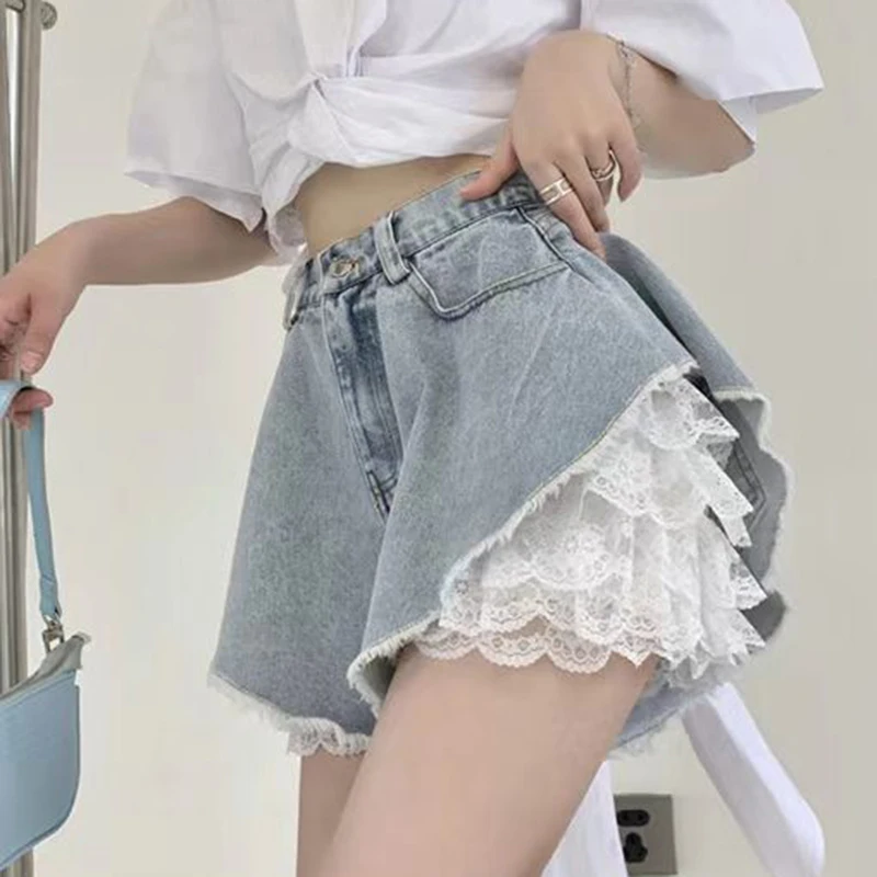AliExpress Lace Safety Pants Women Elastic Waist Home Sleep Shorts Floral Loose Bottom Summer Anti-glare Shorts Underwear Accessories, view 4