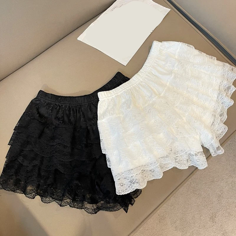 AliExpress Lace Safety Pants Women Elastic Waist Home Sleep Shorts Floral Loose Bottom Summer Anti-glare Shorts Underwear Accessories, view 6