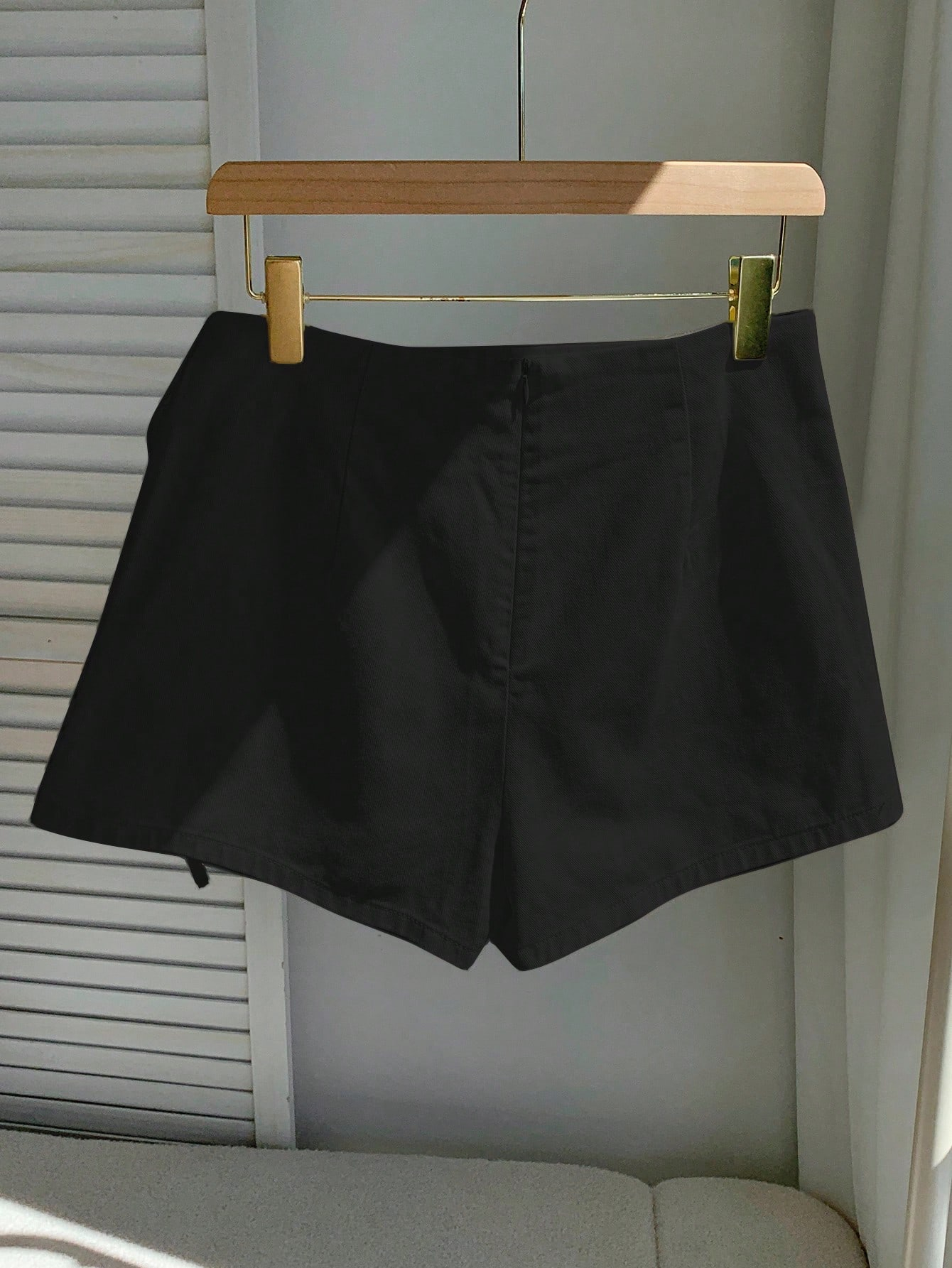 AliExpress Ladies New Spring Summer Linen Solid Color Casual Sports Elastic Waist Drawstring Belted Skort for Spring Summer, view 6