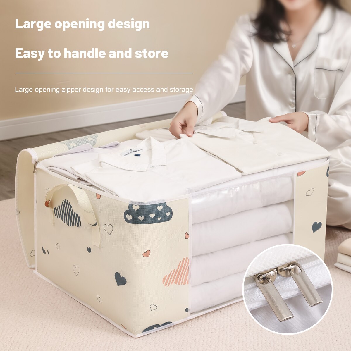 AliExpress Large Foldable Zippered Clothes Storage Bag, view 6