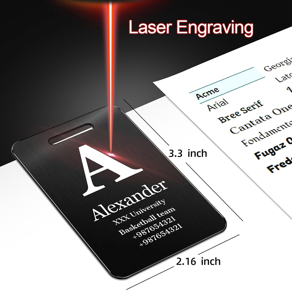 AliExpress Laser Engraving Custom Text Luggage Tag Personalized Suitcase Tag Travel Accessories Customized Text Stainless Steel Labels, view 4