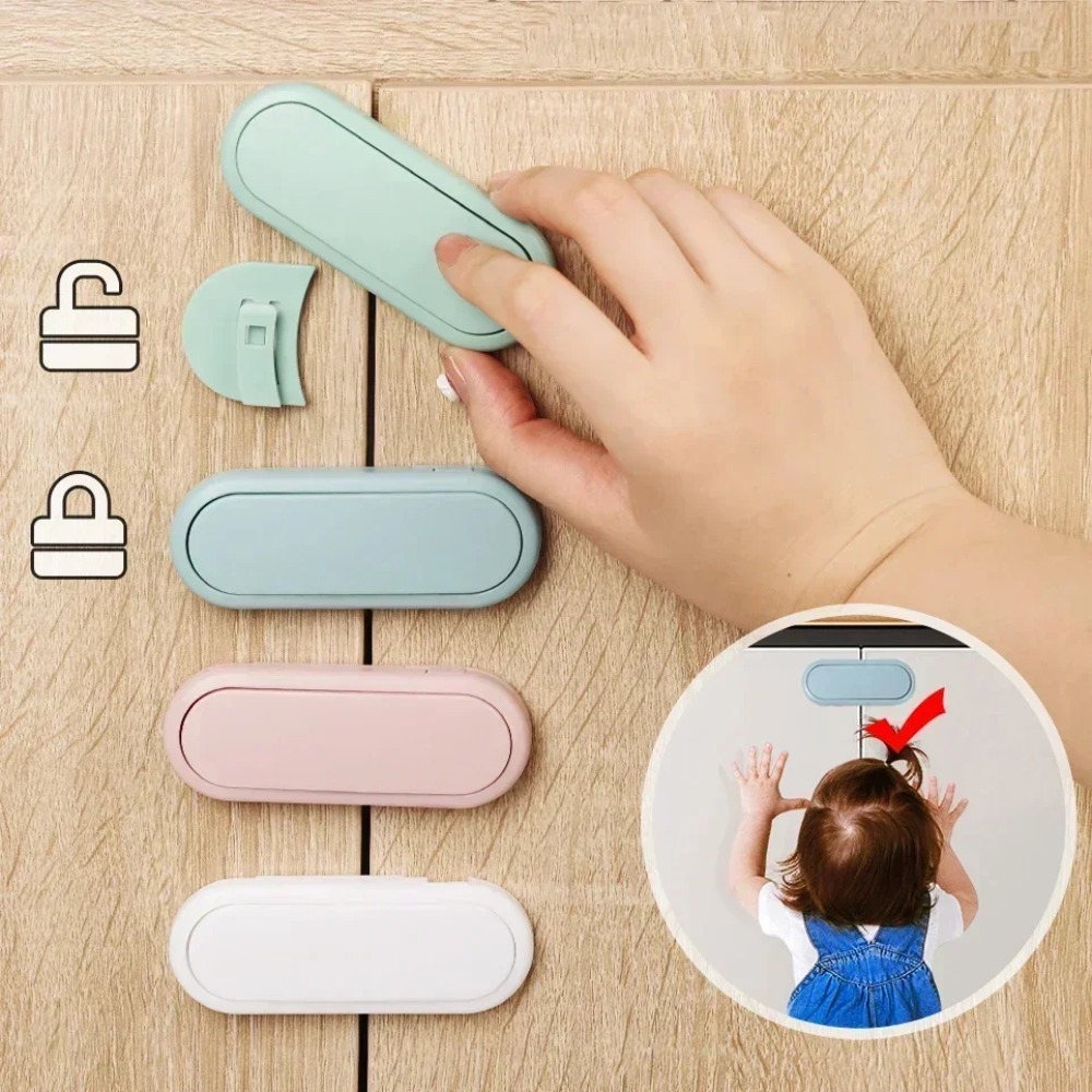 AliExpress Latch Cabinet Door Protection 5pcs Children's Drawer Safety Baby Anti Pinch Hand Invisible Lock Opposite Door Wardrobe Lock
