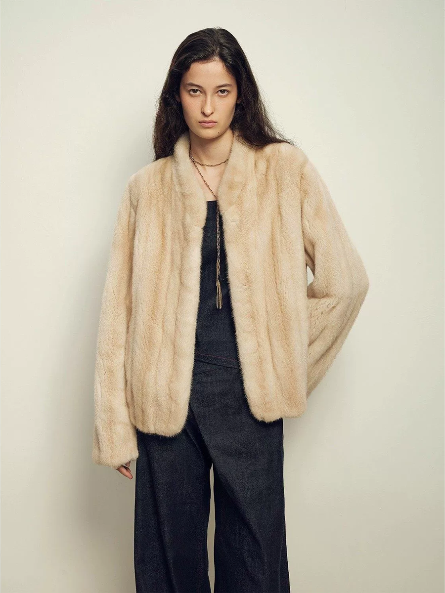AliExpress Lautaro Autumn Winter Short Brown Thick Warm Soft Faux Mink Fur Coat Women Stand Collar Elegant Luxury Chic Fluffy Jacket 2025, view 5