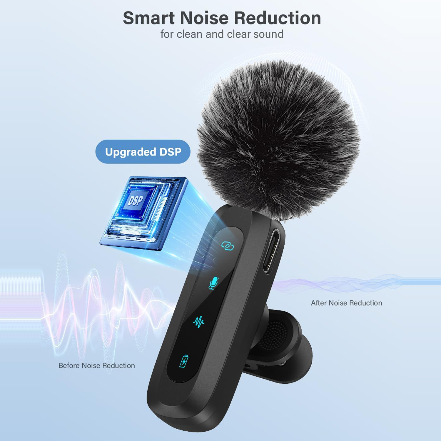 AliExpress Lavalier Microphone, Compact and Durable, Long Battery Life, Type-C, Used for Video Production, Live Streaming, Interview, view 2