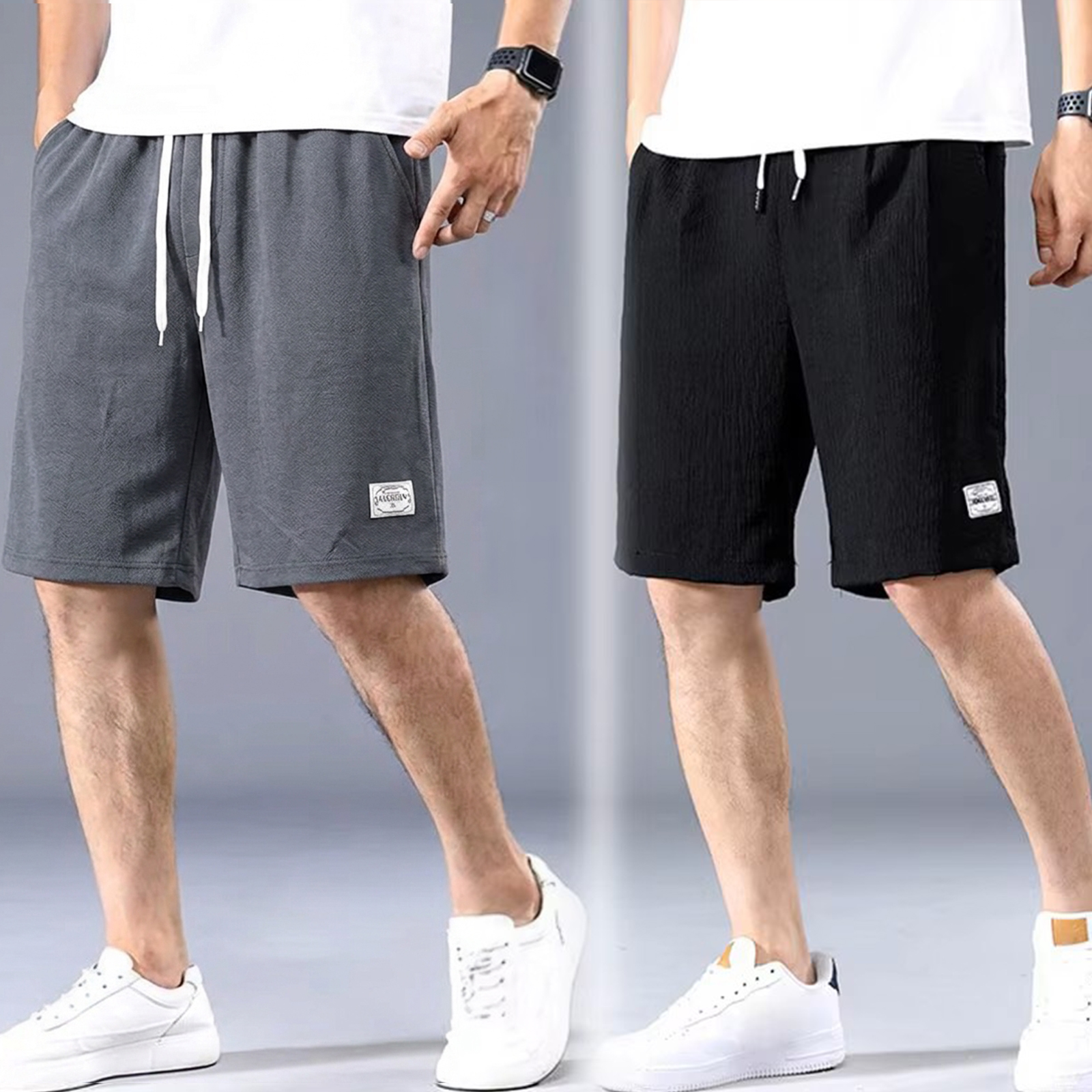 AliExpress Lce Silk Shorts Men's Thin Sports Cropped Pants Loose Straight Leg Cool Breathable New Fashion Trend Casual XL-XXXL, view 4