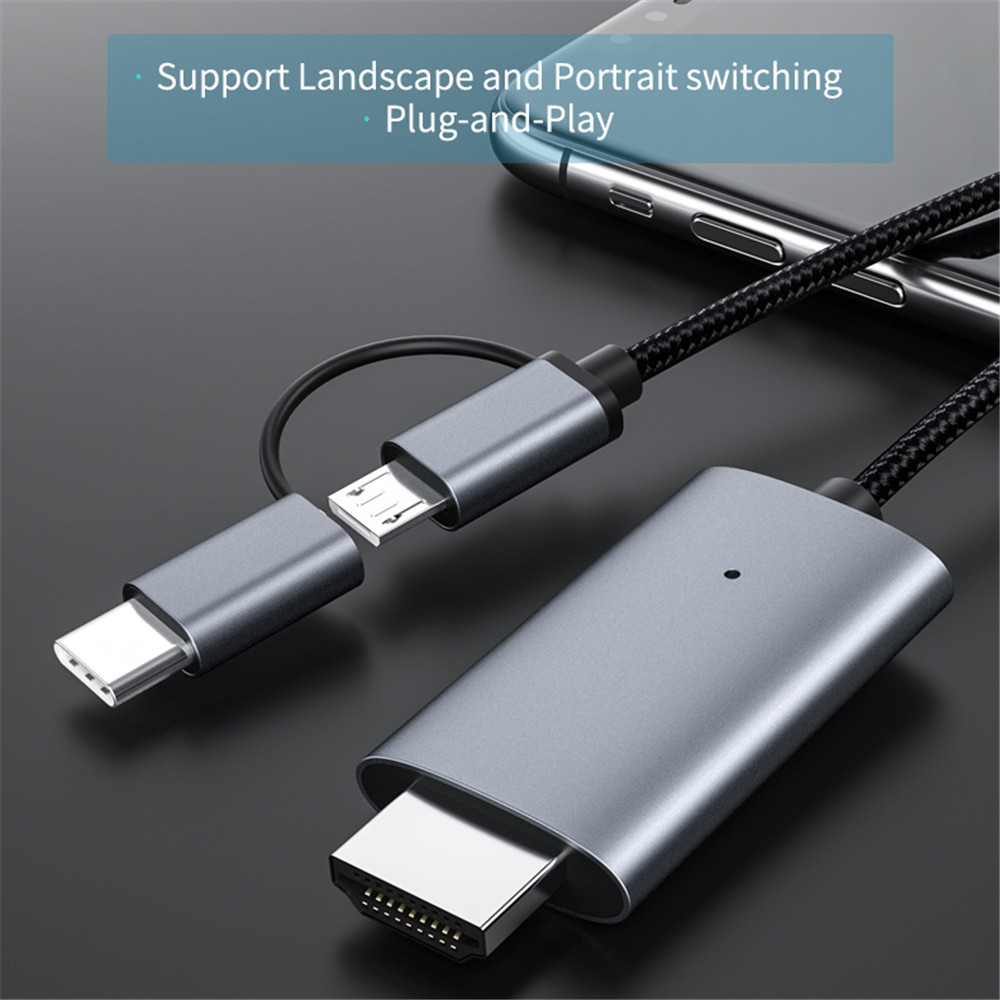 AliExpress LD39 Micro USB and USB-C to HDMI Mirroring Cable, view 4