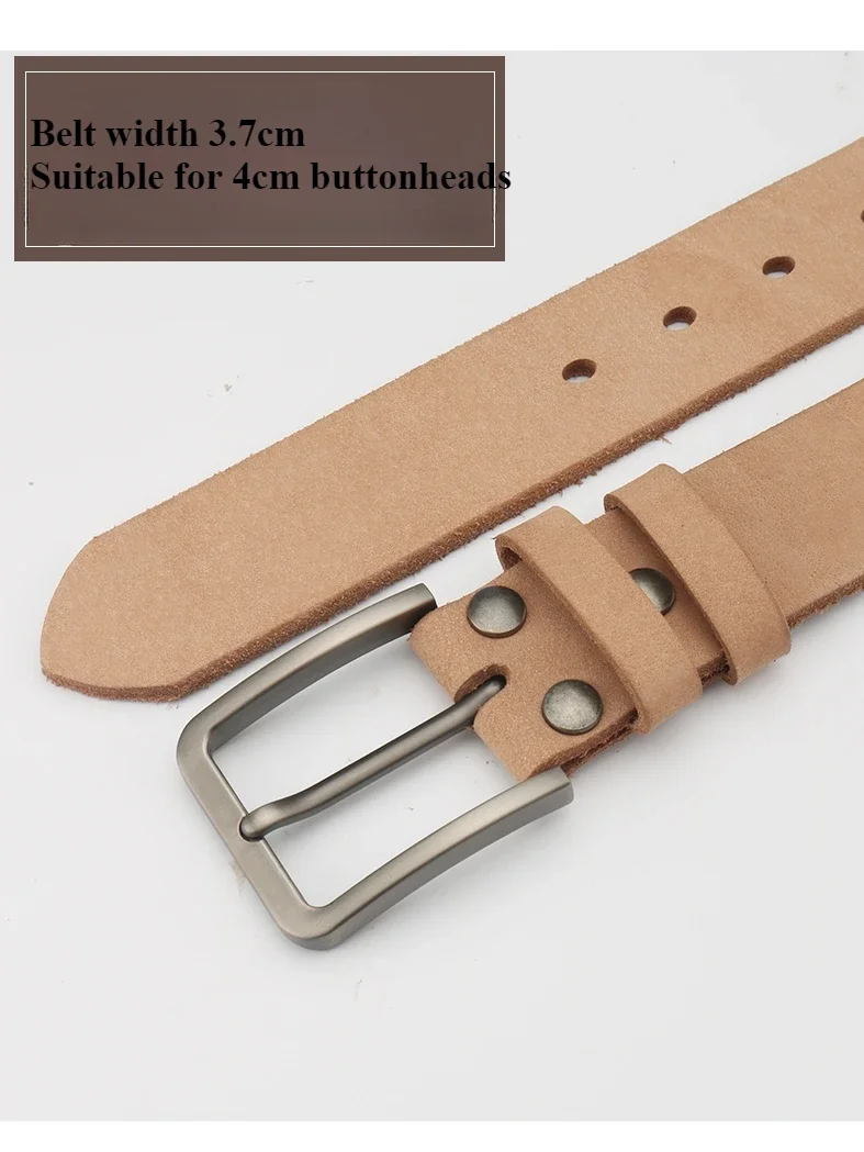 AliExpress Leather Belt for Men Made From Genuine Whole Cowhide, Trimmed Edge Belt, Cowhide in Natural Color, Casual and Retro Style,, view 2