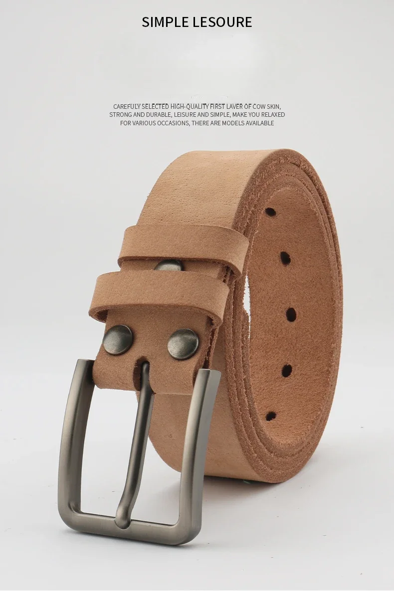 AliExpress Leather Belt for Men Made From Genuine Whole Cowhide, Trimmed Edge Belt, Cowhide in Natural Color, Casual and Retro Style,, view 5