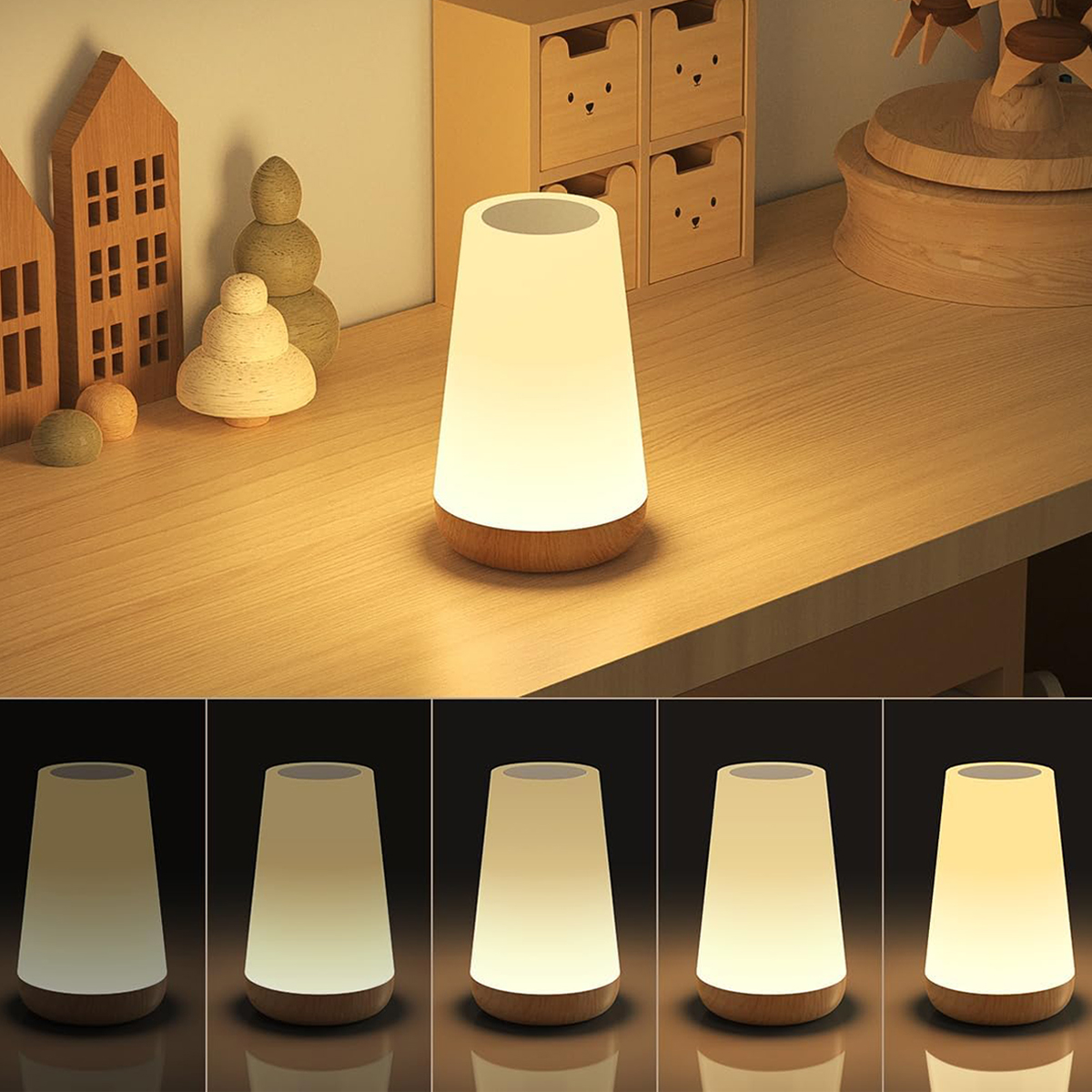 AliExpress LED 13 Color Changing Night Light Remote Control Touch USB Rechargeable RGB Night Lamp Dimmable Lamp Portable Table Bedside Lamp, view 2
