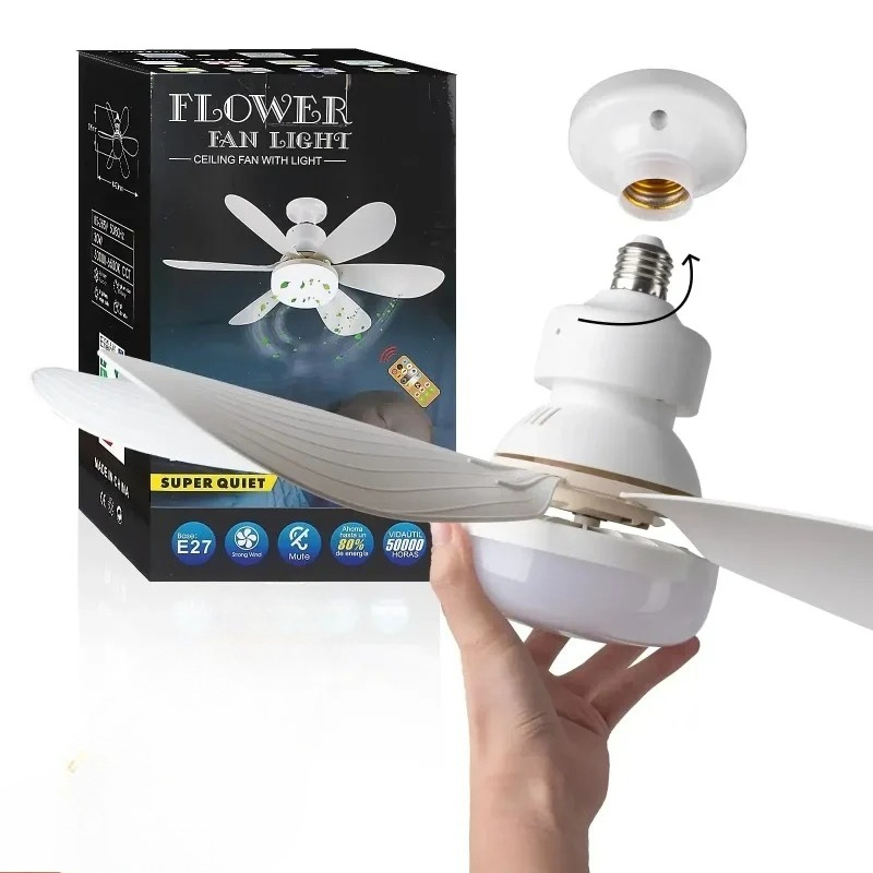 AliExpress LED 30W Ceiling Fan Light E27 with Remote Control for Dimming Suitable for Living Room Study Household Use 85-265V 선풍기