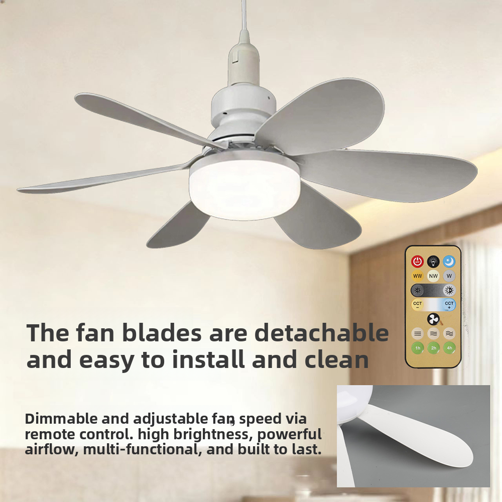 AliExpress LED 30W ceiling fan light E27 with remote control for dimming suitable for living room, study, household use, 85-265V, view 3