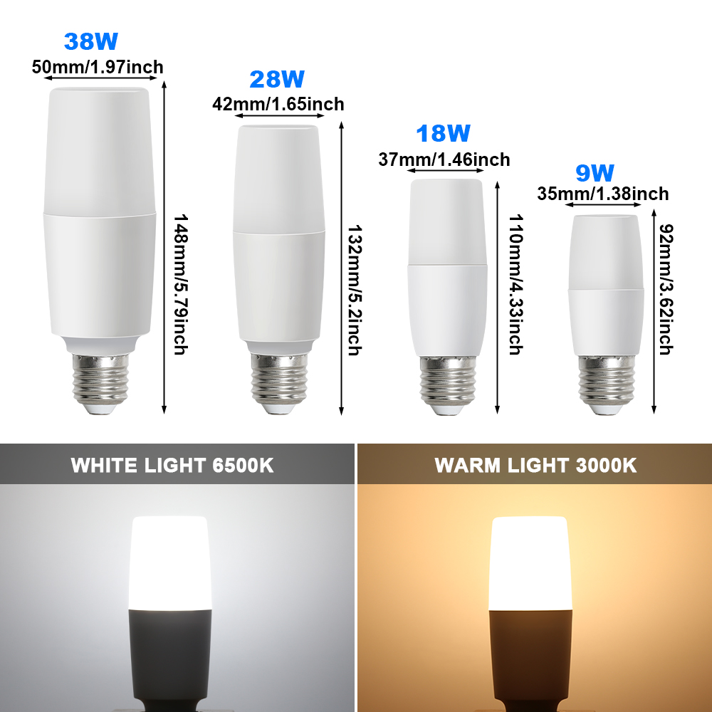 AliExpress LED Bulb AC 220V 9W 18W 28W 38W E27 LED Lamp Energy Saving Lamps Home Derection Living Room Lampada LED Light Spotlight Lighting, view 3