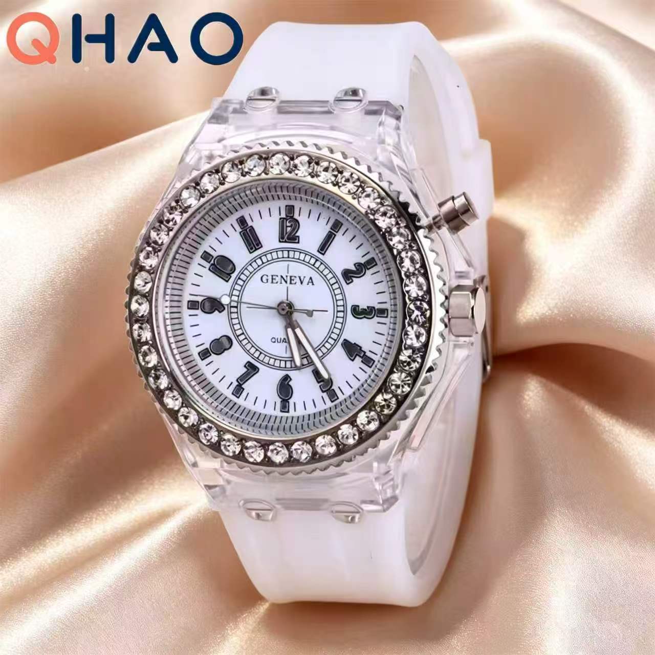 AliExpress LED Light Flash Luminous Watches Women Men Boys Girls Silicone Wrist Watch Fashion Rhinestone Clock Kids Children Relogio Saati, view 4