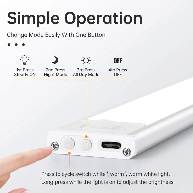 AliExpress Wireless USB Rechargeable Motion Sensor Cabinet Light, view 2