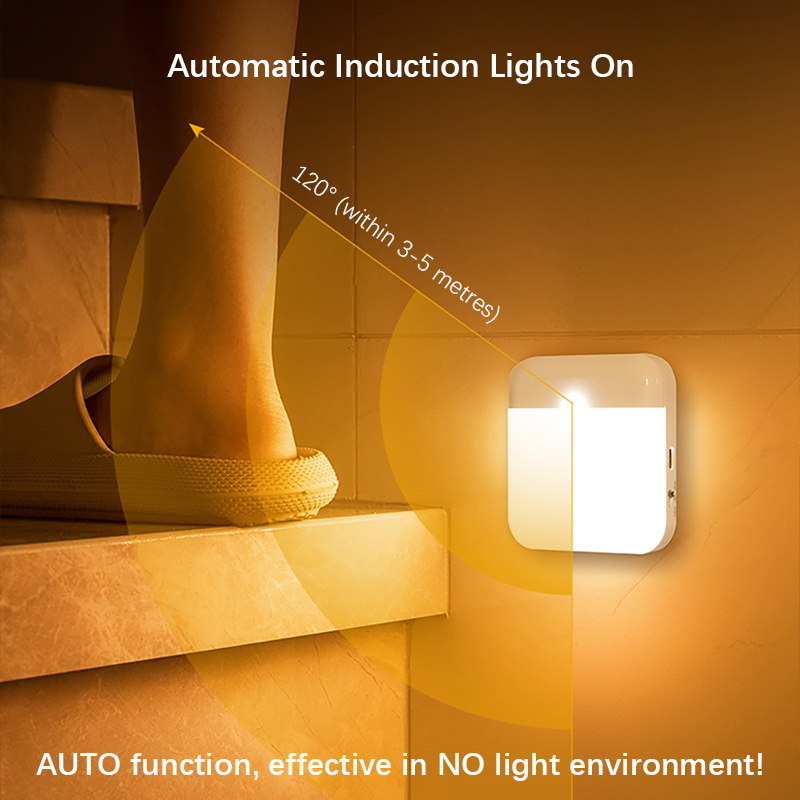 AliExpress Square USB-Rechargeable Motion-Sensor Night Light