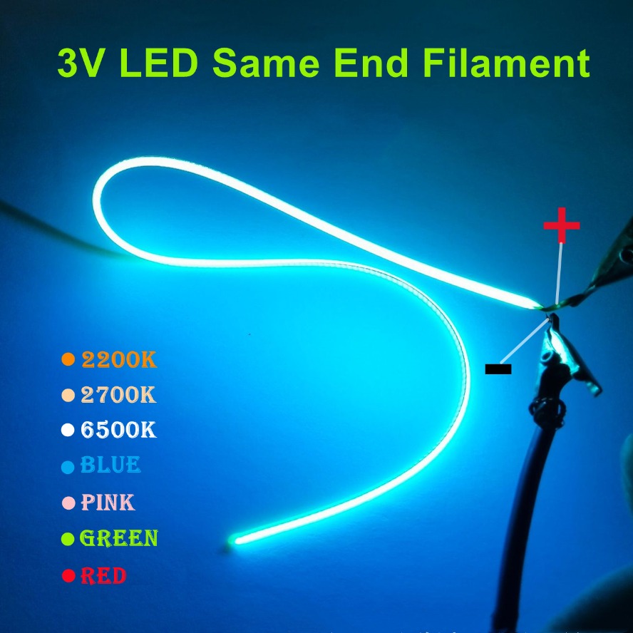 AliExpress LED Same End Filament Flexible Ultra Slim 3V Spiral Bulb Filament Retro Edison Bulb Lamp Parts Diode Lighting Strip Decoration