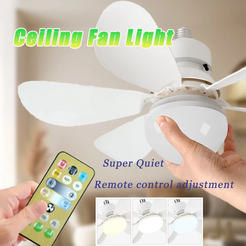 AliExpress LED Light Socket Fan with Remote, view 2