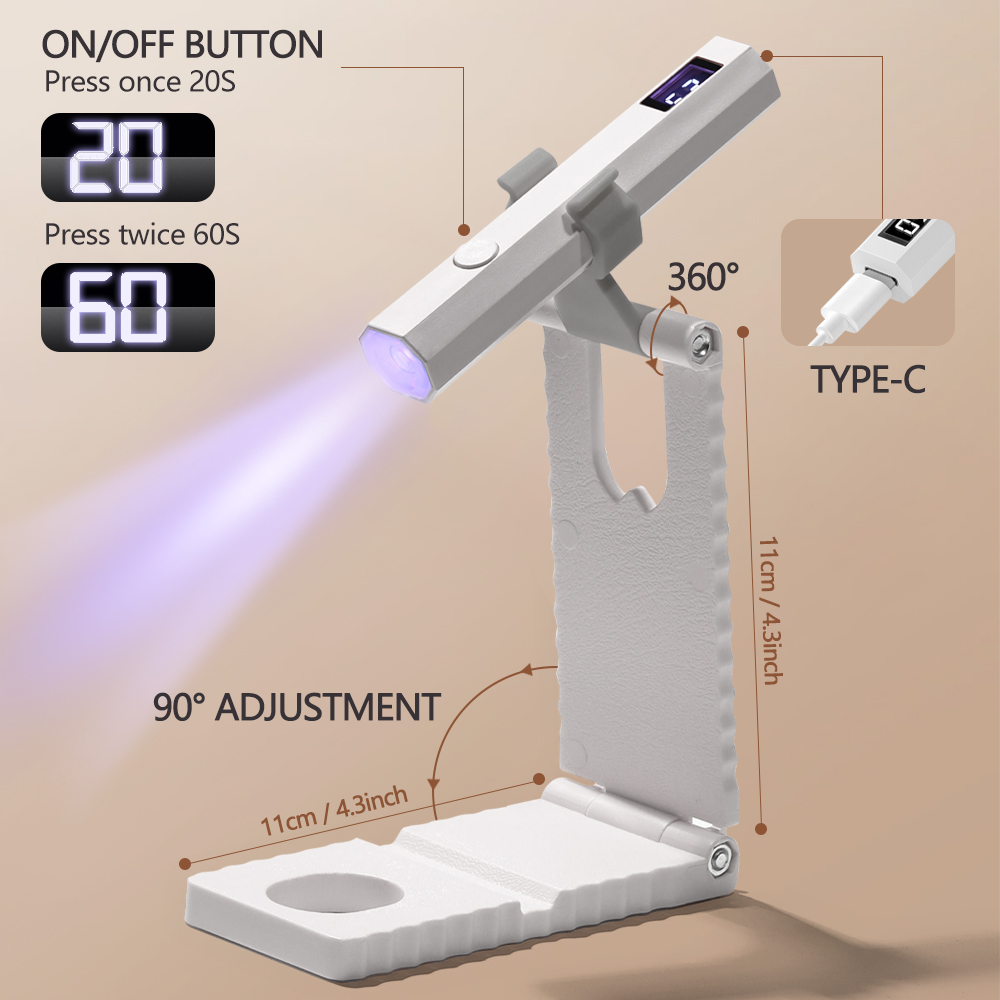 AliExpress Rechargeable LED UV Nail Lamp with Stand and LCD, view 4