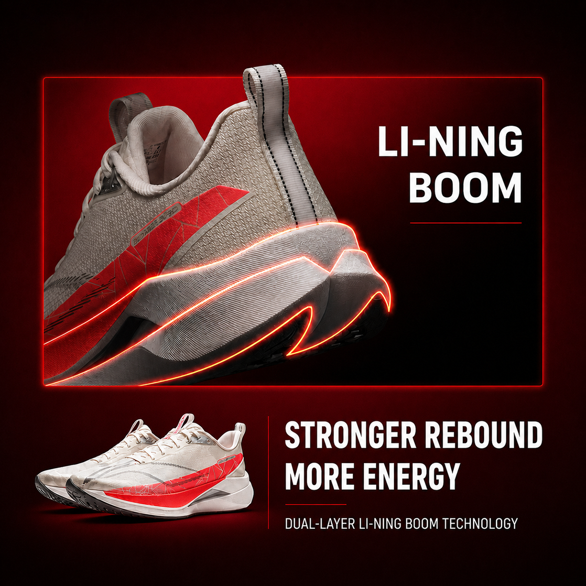 AliExpress Li-Ning Men's RED HARE 9 PRO Racing Running Shoes BOOM Cushion Rebound Breathable Reflective LiNing Stable Sneakers ARPW001, view 2
