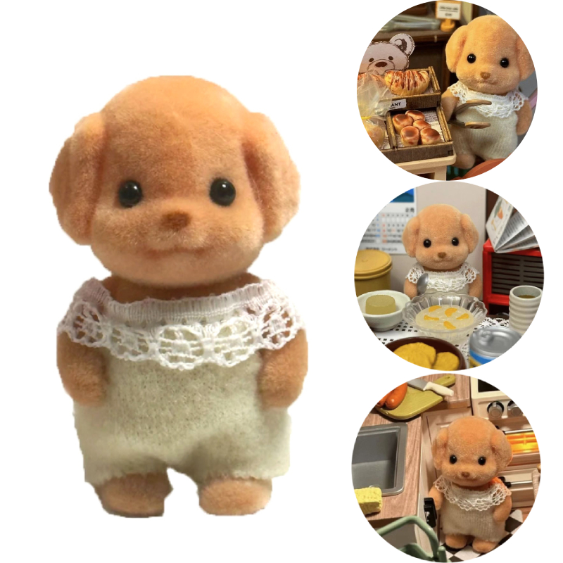 AliExpress Limb Movable Forest Family Animal Figure Poodle Flocked Shaggy Figurine Dog Model Toy Dollhouse Miniatures Accessories For Kids