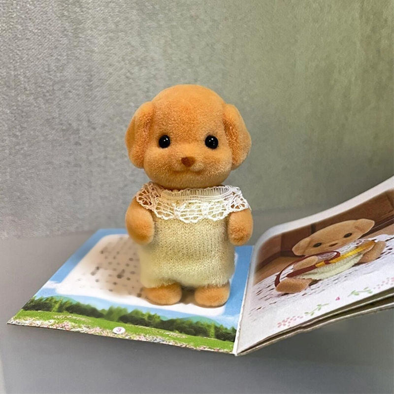 AliExpress Limb Movable Forest Family Animal Figure Poodle Flocked Shaggy Figurine Dog Model Toy Dollhouse Miniatures Accessories For Kids, view 4