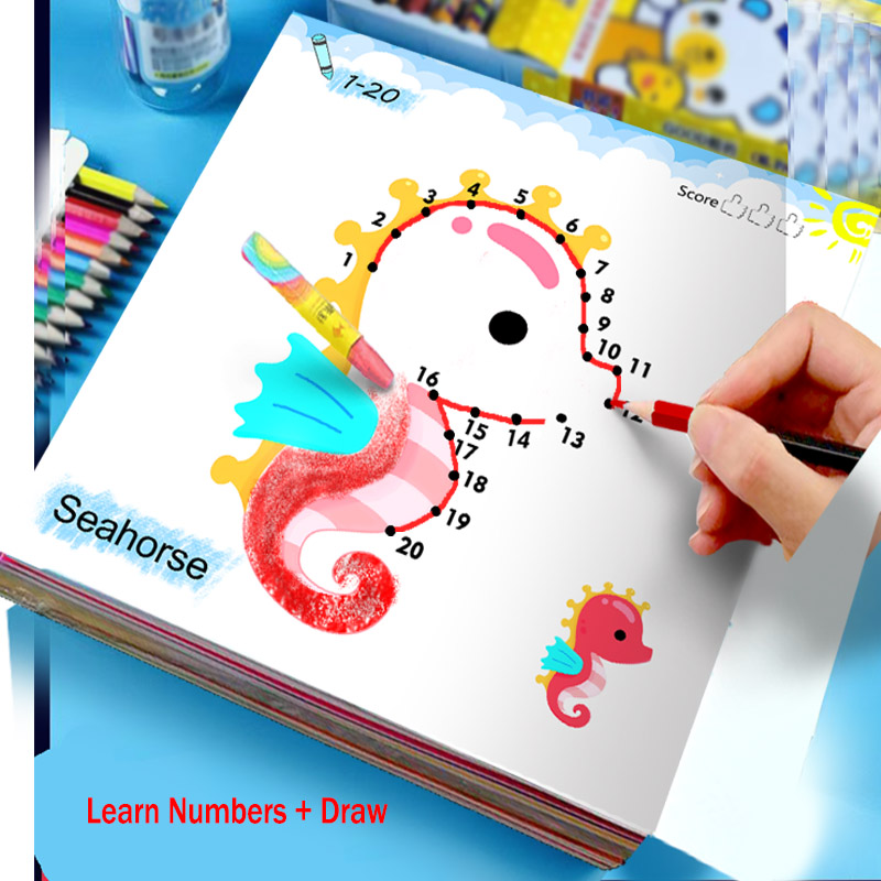 AliExpress Line Drawing, Children's Doodle Books, Learning Numbers, Early Education to Improve Grades, Fun Drawing Games, Holiday Gifts