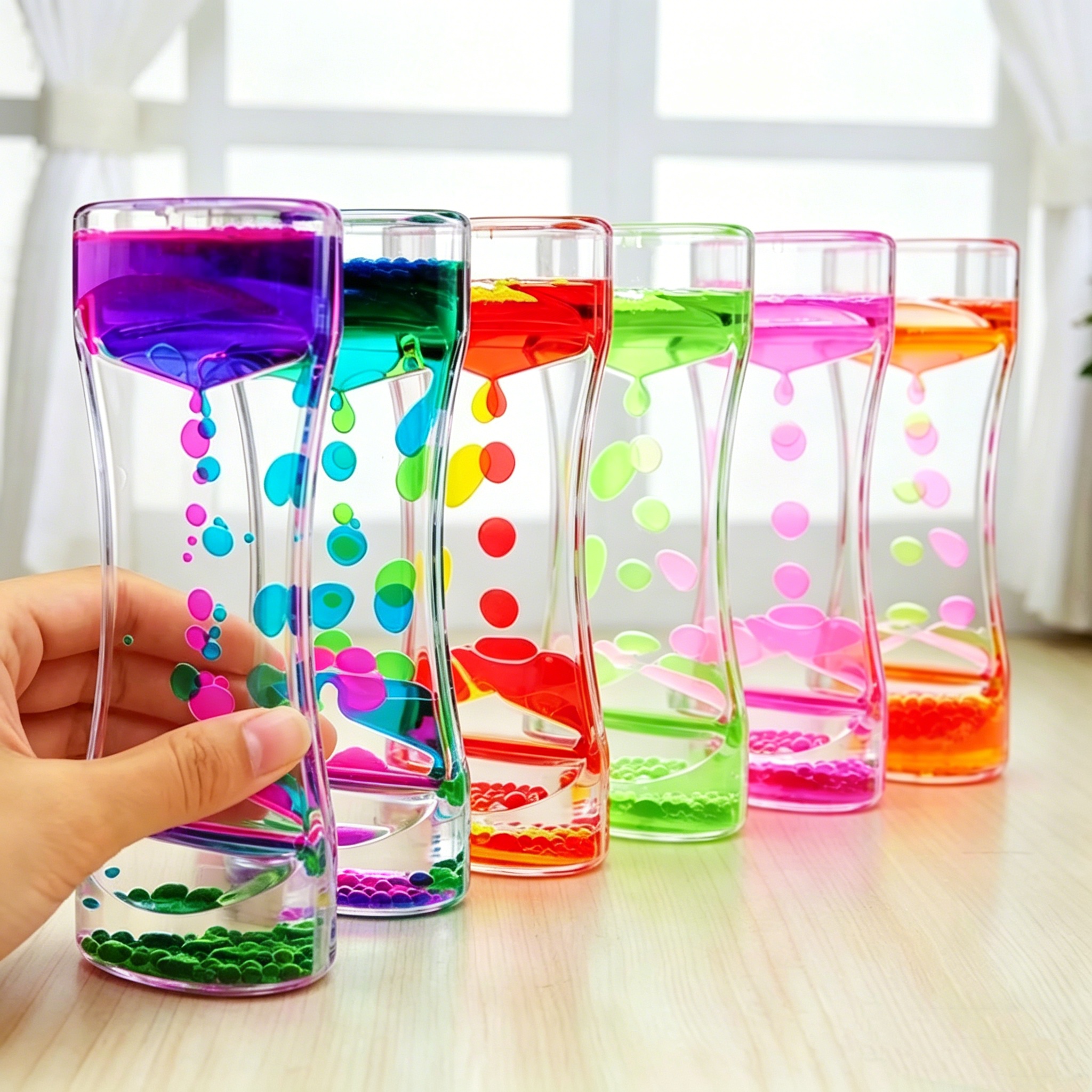 AliExpress Liquid Motion Bubbler Timer Pack of Colorful Hourglass Liquid Bubbler Fidget Sensory Anxiety Autism Adults Activity Calm Rela