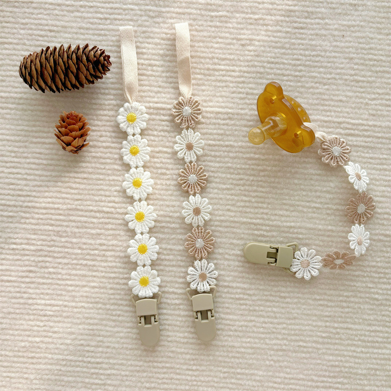 AliExpress Little Daisy Baby Pacifier Clips Pacifier Chain Nipple Bracket Holder for Nipples Toddler Girl Baby Shower Gift Baby Accessories, view 4