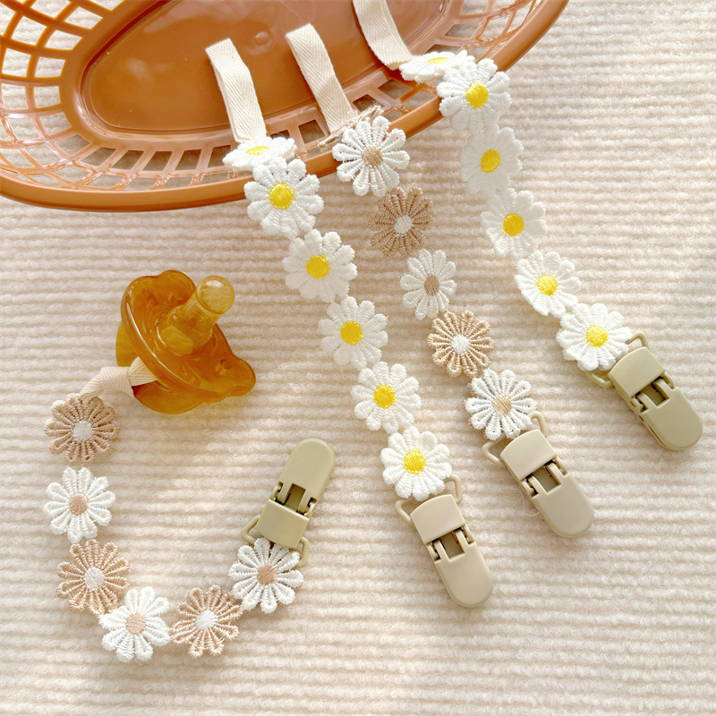 AliExpress Little Daisy Baby Pacifier Clips Pacifier Chain Nipple Bracket Holder for Nipples Toddler Girl Baby Shower Gift Baby Accessories, view 5