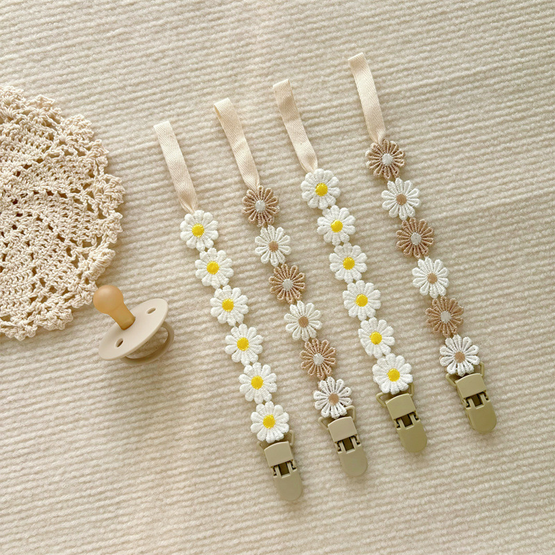 AliExpress Little Daisy Baby Pacifier Clips Pacifier Chain Nipple Bracket Holder for Nipples Toddler Girl Baby Shower Gift Baby Accessories