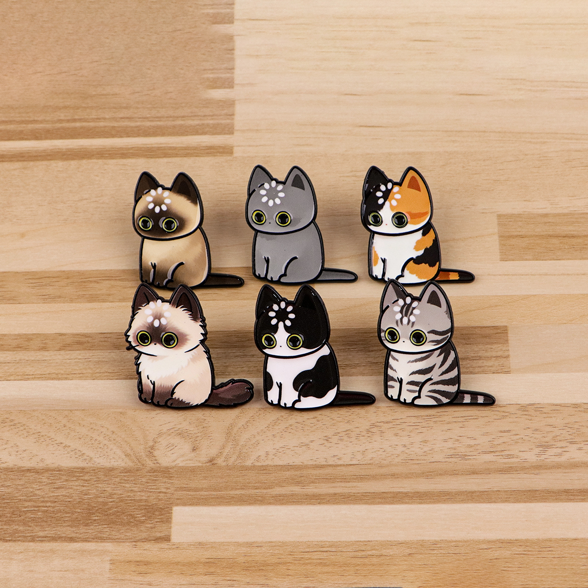 AliExpress Loading... Cats Enamel Pin Cute Cartoon Animals Brooch Lapel Pins Badge on Backpack Clothing Accessories Fashion Jewelry Gifts, view 2