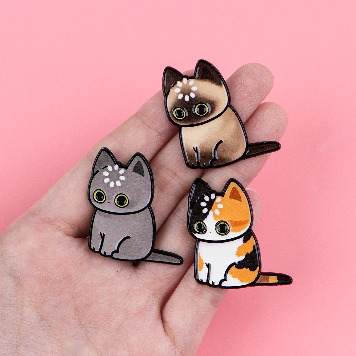 AliExpress Loading... Cats Enamel Pin Cute Cartoon Animals Brooch Lapel Pins Badge on Backpack Clothing Accessories Fashion Jewelry Gifts, view 3