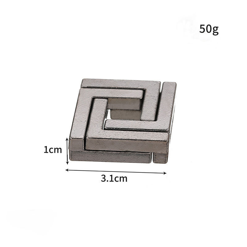 AliExpress Lock Puzzles Classic IQ Metal Brain Teaser Magic Baffling Puzzles Game Toys For Adults Funny Gifts Metal Puzzle, view 3