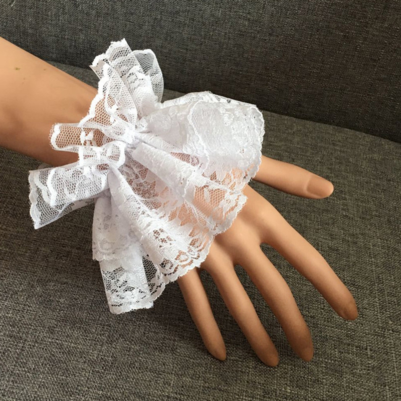 AliExpress Black Lace Ruffled Wrist Cuffs, Lolita Style