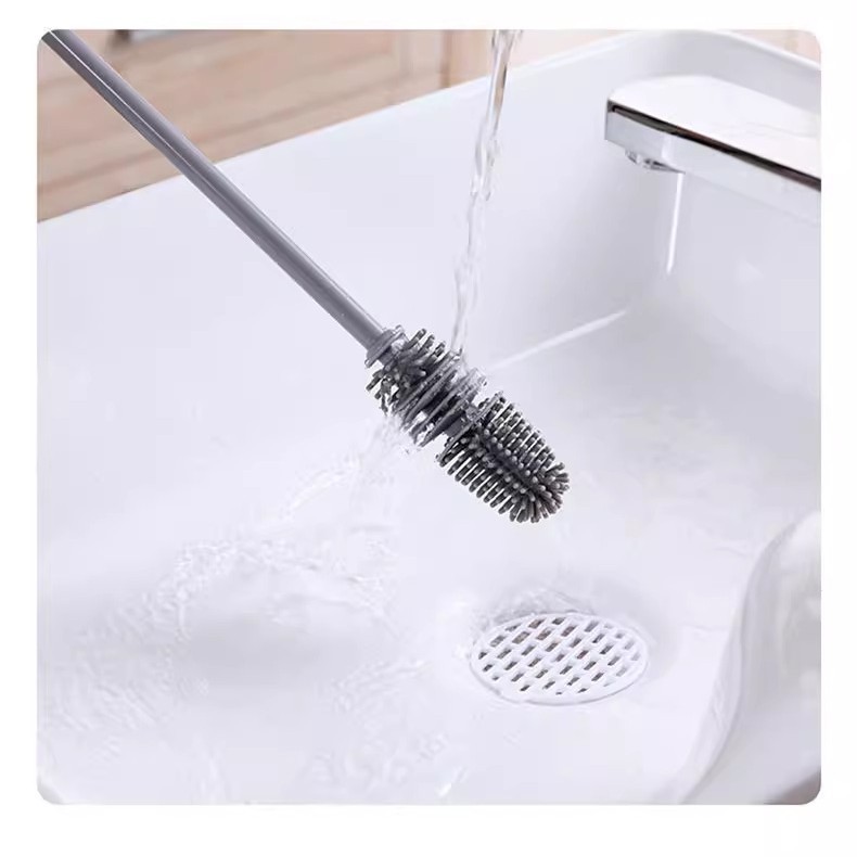 AliExpress Long Handle Silicone Bottle Cup Brush, Fit For Home Deep Cleaning, No Dead‑angle Cleaner Brush For Baby Bottle Blender Cup Decon, view 2