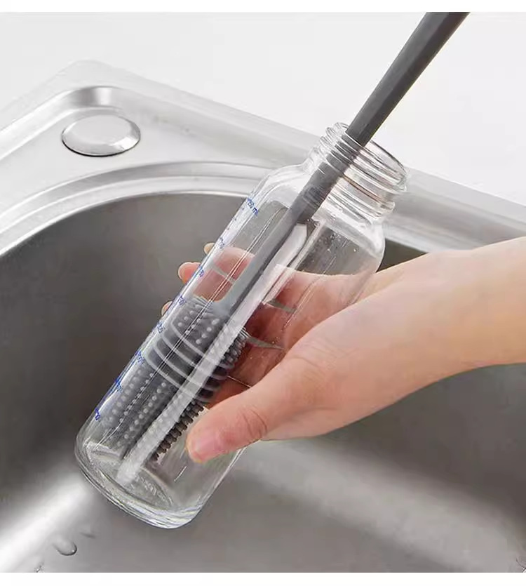 AliExpress Long Handle Silicone Bottle Cup Brush, Fit For Home Deep Cleaning, No Dead‑angle Cleaner Brush For Baby Bottle Blender Cup Decon, view 5