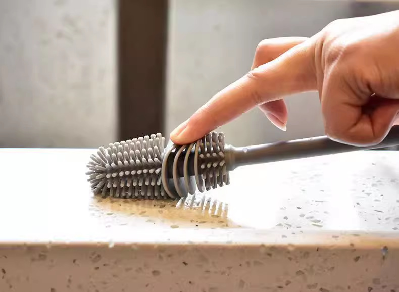 AliExpress Long Handle Silicone Bottle Cup Brush, Fit For Home Deep Cleaning, No Dead‑angle Cleaner Brush For Baby Bottle Blender Cup Decon, view 6