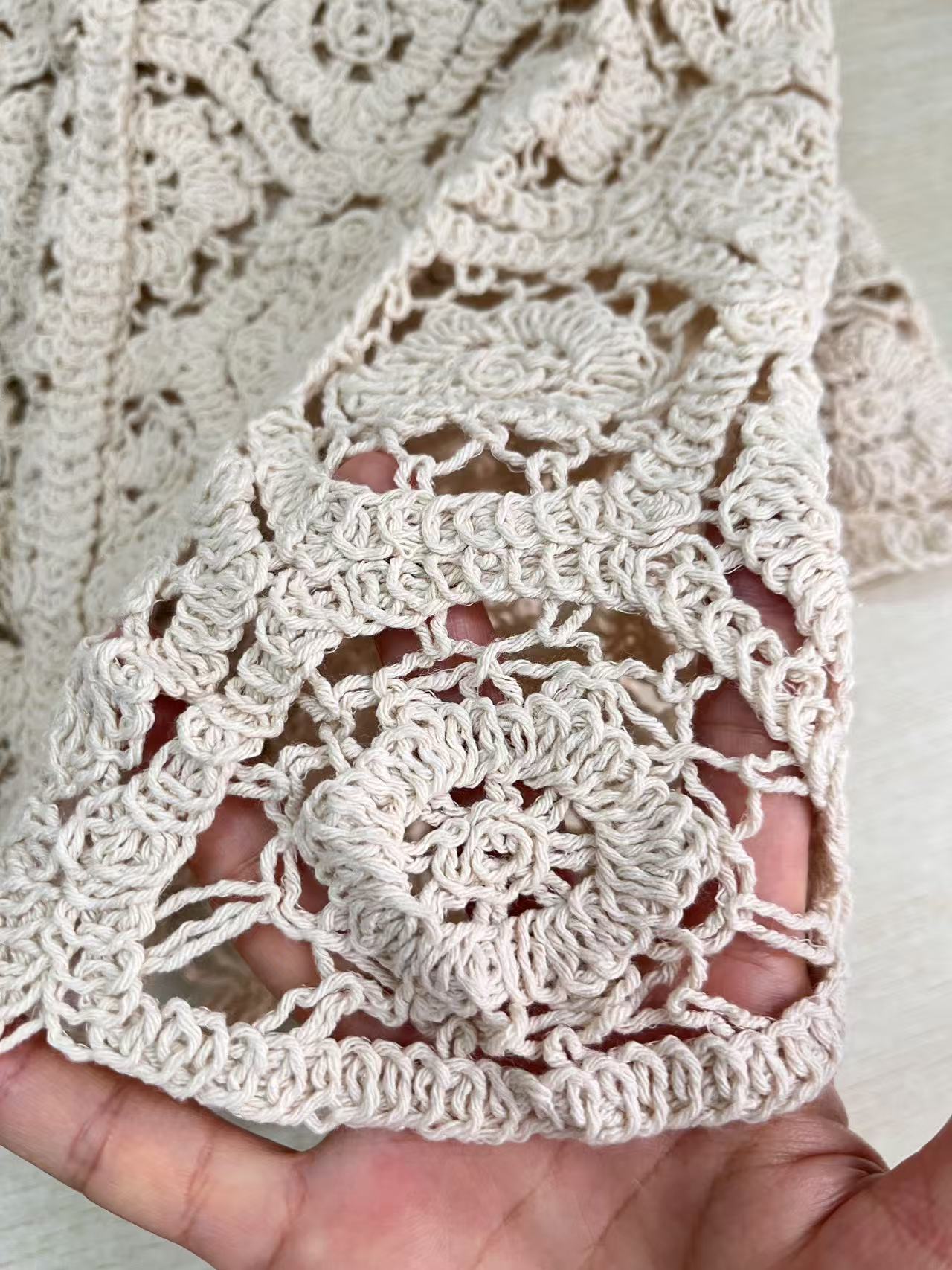 AliExpress Long Sleeve Crochet Knit Top Beach Bikini Cover Up Button-up Cardigan Blouse Women blusas para mujer Vacation Boho Outfit, view 5