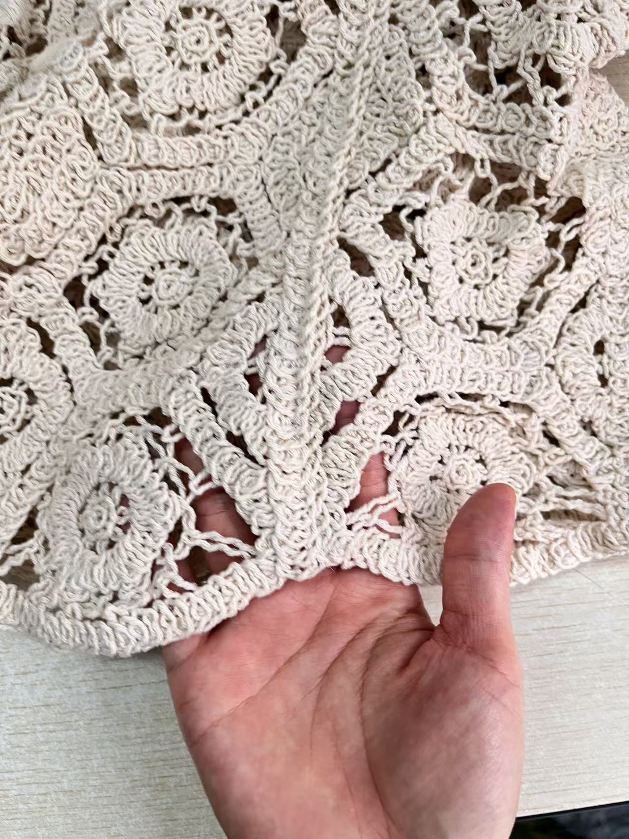 AliExpress Long Sleeve Crochet Knit Top Beach Bikini Cover Up Button-up Cardigan Blouse Women blusas para mujer Vacation Boho Outfit, view 6