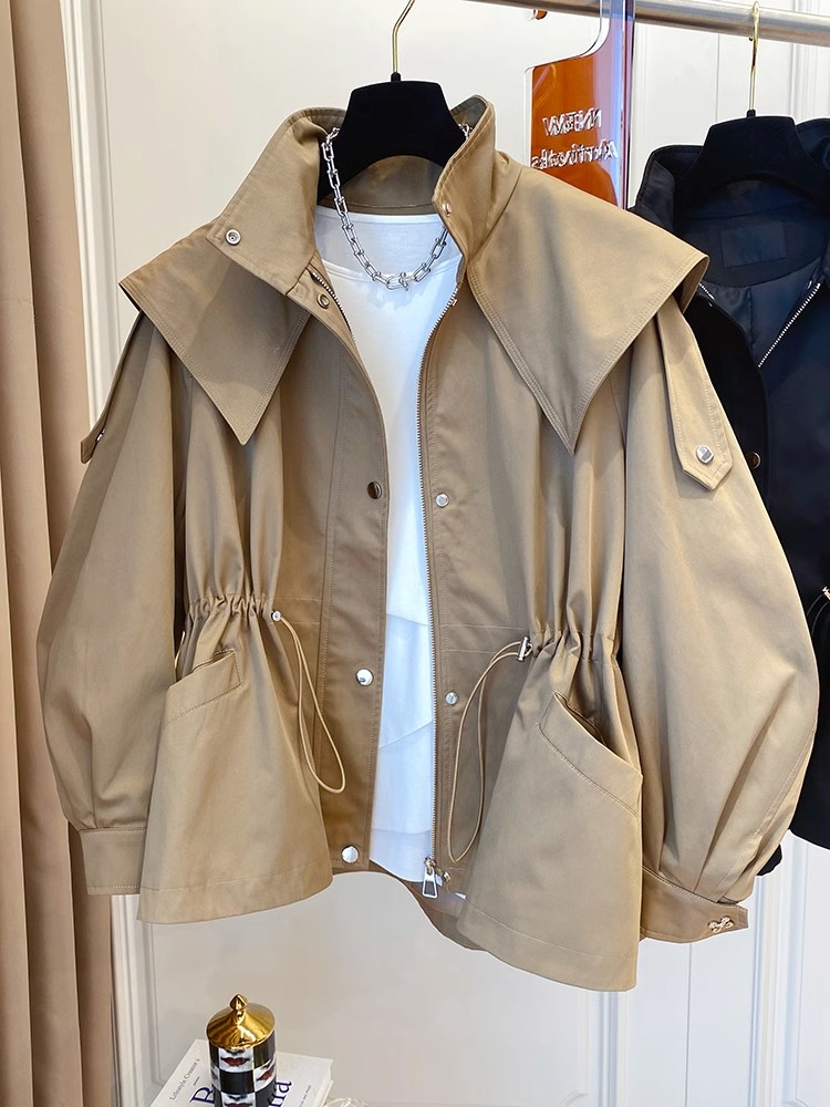 AliExpress Long-Sleeved Casual Short Trench Waist Party Design Jacket Chic Girls Short Comfortable Fashion Korean Vintage Tops For Women