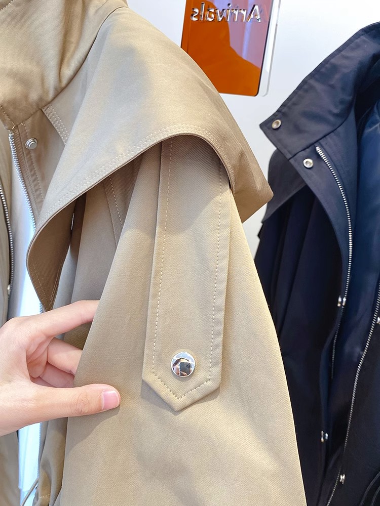 AliExpress Long-Sleeved Casual Short Trench Waist Party Design Jacket Chic Girls Short Comfortable Fashion Korean Vintage Tops For Women, view 3