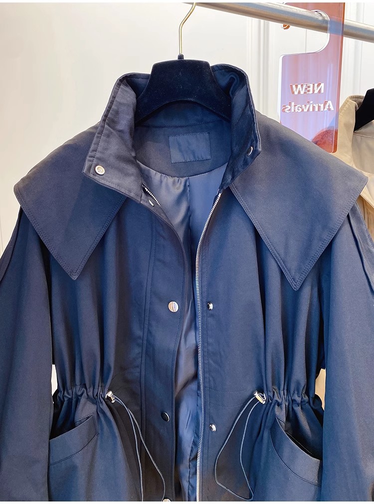 AliExpress Long-Sleeved Casual Short Trench Waist Party Design Jacket Chic Girls Short Comfortable Fashion Korean Vintage Tops For Women, view 5