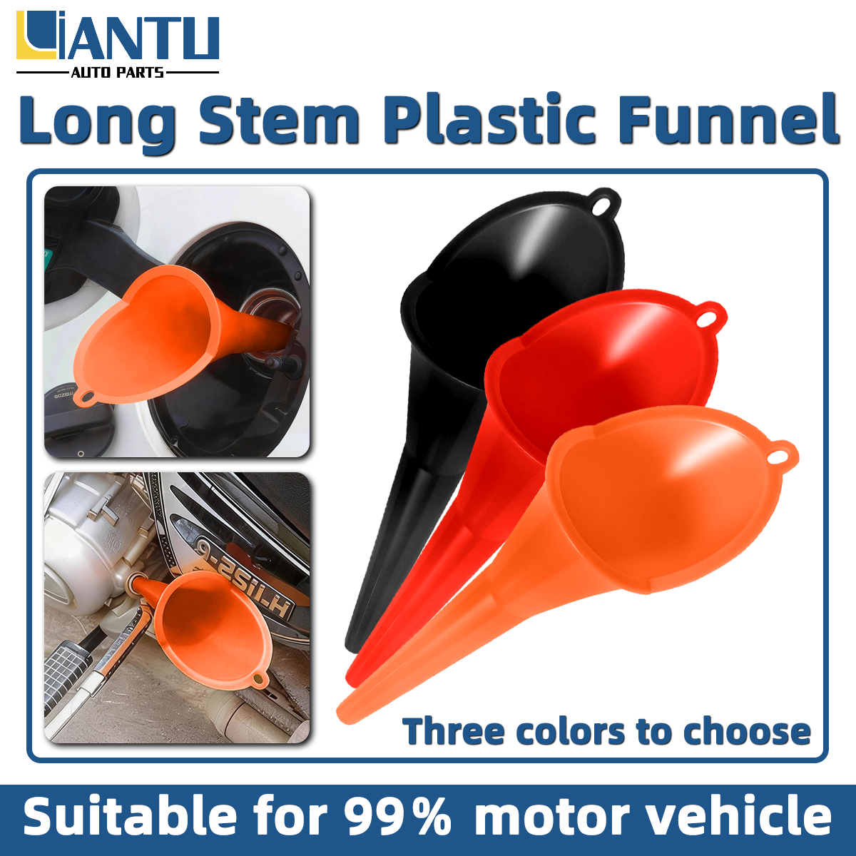 AliExpress Long Stem Plastic Funnel 1PC 3 Colors Premium Thickened Wear Resistant Portable Auto Engine Fluid Filling Accessories